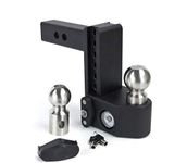 Weigh Safe SWS6-2-KA, 6" Drop Hitch, 2" Receiver 12,500 LBS GTW - Adjustable Steel Trailer Hitch Ball Mount w/Built-in Scale, 2 Stainless Steel Balls, Keyed Alike Key Lock and Receiver Pin