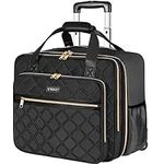 Ytonet Rolling Laptop Bag Women, Rolling Briefcase for Women, 17.3 Inch Laptop Bag with Wheels Rolling Computer Bag Laptop Case for Work Travel College Business Wife Mom Teacher, Black