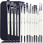 Artist Paint Brush Set-15pcs Professional Paint Brushes for Acrylic Painting Watercolor Oil Gouache for Artists, Adults & Kids Includes Pop-Up Carrying Case