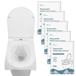 50Pcs Flushable Paper Toilet Seat Covers, Disposable Toilet Seat Covers Hygienic Toilet Seat Mat, Pocket Size, Use in Travel Public Toilets for Kids Adults Pregnant Women