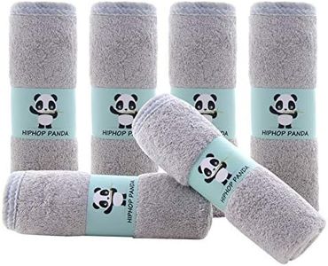 HIPHOP PANDA Baby Washcloths, Rayon Made from Bamboo - 2 Layer Ultra Soft Absorbent Newborn Bath Face Towel - Reusable Baby Wipes for Delicate Skin - Grey, 6 Pack