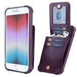 iPhone SE 2022 5G/SE 2020/iPhone 8/iPhone 7 Wallet Case,VANAVAGY Leather Magnetic Clasp Flip Folio Shockproof Phone Cover[Screen Protector Included] Credit Card Holder Kickstand for iPhone SE3/SE2/8/7