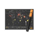 Luckies of London Scratch Map Chalk Edition | use Chalkboard Pen to Personalise, 59.4 x 82.5 x 0.2 cm