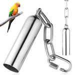 HPiano Stainless Steel Bell Toys For Parrots 2 pcs, Stainless Steel Bells Toy with Sweet Sound for Bird Parrot Macaw African Greys Cockatoo Parakeet Cockatiels