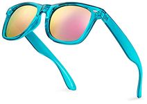 Retro 80's Fashion Sunglasses - Colorful Neon Translucent Frame - Mirrored Lens - Pink