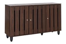 DeckUp Minang 3-Door Engineered Wood Shoe Rack (Walnut, Matte Finish), 34X114X68 Cm