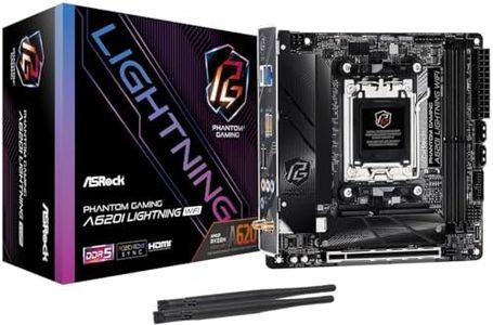 ASRock A620I Lightning WiFi Mini-ITX AM5 Motherboard Supports AMD Ryzen 9000 8000 7000 Series, DDR5 7200+ OC, PCIe 4.0 x16, WiFi 6E, 2.5G LAN, Dual M.2 Gen4 & Gen3, USB 3.2 Gen2 Type-C, HDMI