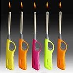 Pack of 3 & 5 Refillable Safety Gas Candle BBQ Fire Lighter Aluminium Plastic 27 cm - Ideal for Grills, Fireplaces, and Outdoor Cooking (3)