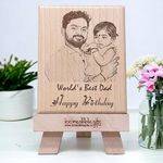 GFTBX Customized Engraved Wooden Photo Frame For Dad Birthday (5x4 Inches, Wood), Tabletop Rectangular