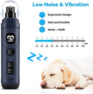Casfuy Dog Nail Grinder with 2 LED Lights – 2-Speed Electric Pet Trimmer for Small, Medium, Large Dogs & Cats