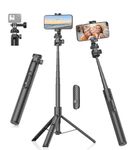 Gahenwo 60" Selfie Stick, Monopod/Tripod for Action Camera, All-in-1 Phone Tripod with Remote Control, Portable Phone Tripod Stand Compatible with iPhone/Android