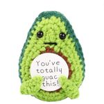 Positive Vegetable crochet plushies, funny emotional support Avocado, motivational mental health gifts for colleagues, affirmation gift accessories for positivity (Positive Vegetable Avocado Edition)