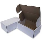 W.E. Roberts Pack of 50 Die Cut Postal Mailing Cardboard Boxes White (300 x 250 x 100mm)