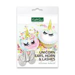 Unicorn Ears, Horn and Lashes Silicone Mould for Cake Decorating, Crafts, Cupcakes, Sugarcraft, Candies, Cards and Clay, Food Safe Approved, Made in The UK