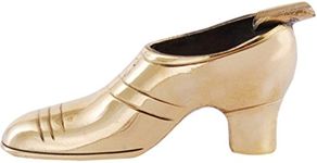 Garden of Arts Creamy Gold Handcrafted Brass High Heels Shoe Ashtray