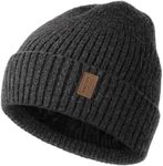 Wmcaps Beanie Hats for Men Women, Fleece Lined Beanie Warm Winter Caps Unisex Fashion Knit Cuffed Cap (Slate Gray)