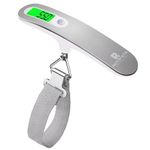 Digital Luggage Travel Scale with Overweight Warning Function, Portable Handheld Electronic Weighing Scale with Hook, 50kg & Backlit LCD Display Screen Design for Suitcase Baggage (Battery Included)