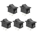 QTEATAK 5Pcs On/Off Boat Rocker Switch 5Pcs 2 Pin 2 Position Snap 12V 110V 250V