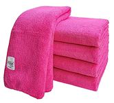 SOFTSPUN Microfiber Baby Hand & Face Wipes 30x30 Cms, 5 Piece Towel Set, 340 GSM (Pink) Super Soft & Silky for Hand, Face and Body - Hypoallergenic Sensitive Skin Wipes & Washcloths.