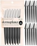 Kitsch Dermaplane Razor for Women Face – Face Razors for Women & Men, Eyebrow Trimmer & Face Shaver – Exfoliating Facial Razor & Skin Care Tool for Smoother Skin - Black, 12 pcs