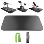 TONINT Exercise Mat - Treadmill, Bike, Elliptical, Yoga, Gym Mat - Black - 60" x 30" - Fitness & Gym - Foam - Carpet Protection