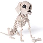 JOYIN Posable Halloween Dog Skeleton Full Body Posable Joints Skeleton Puppy for Halloween Decoration, Graveyard Party Deco, 25 CM