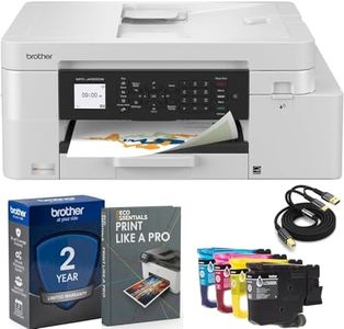 Brother MFC-J4355DW Wireless Color Inkjet All-in-One Printer, Print Scan Copy Fax, Duplex Printing, INKvestment Tank System, Mobile Printing, USB Printer Cable and Print Like a Pro Guide