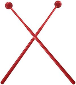 UGPLM 2Pcs Glockenspiel Mallets, 30cm Percussion Sticks Hammer, Xylophone Mallets for Energy Chime, Woodblock, Bell Drum, Red