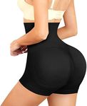 Nebility Butt Lifter Padded Shapewear High Waist Hip Enhancer Pads Shorts Women Seamless Underwear Tummy Control Panty Black