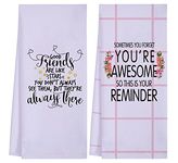 Funny Kitchen Towels for Friend, Good Friends Bestie Gifts for Women, Funny Friendship Birthday Gifts for Women Friendship, Thank You Gifts, Inspirational Gifts for Women Friend BFF