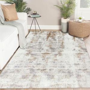 Famibay Area Rugs for Living Room 160x230cm Bedroom Rug Soft Modern Abstract Rugs Washable Non Slip Carpet Rug Short Pile Floor Carpet for Living Room Bedroom Dining Room Office