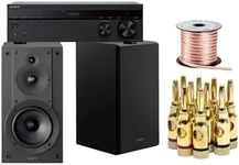 Sony 2-Channel Stereo Receiver with SS-CS5M2 Bookshelf Speakers (Pair, Black) and Accessories Bundle (5 Items)