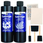 Creative Crafters Cyanotype Kit for Sun Print Paper, Bundled w/ 20 Sheets of 320gsm Handmade Artist's Paper, Foam Brushes & Tips Sheet - Make Your Own Light Sensitive Paper, Sunography, Solar Prints