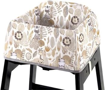 Mamatepe Baby High Chair Cover for Restaurant with Strap Pads & 2-Point Harness, Waterproof Portable Highchair Covers for Eating, Travel, Home Use, Brown