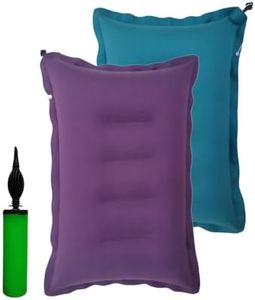Shivam Pillow Travel Air Pillow Headrest for Men and Women | Soft Comfort Ultralight Portable Neck Pillow for Travel | Use in Plane Flight Bus and Office with Air Pump (Multicolor) (Pack fo 2)