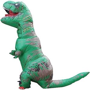 Inflatable Dinosaur Costume for Kids, Halloween Inflatable T-Rex Costume, Blow Up Trex Costume, Halloween Costumes for Boys Girls, Funny Party Cosplay Fancy Dress Costume (Green)