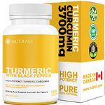 HIGH POTENCY TURMERIC CURCUMIN + BLACK PEPPER EXTRACT – Powerful 3700mg per Serving (2 capsules), Source of Anti-Inflammatory and Antioxidants. Joint Pain Relief, Improved Liver Function. Non-GMO, Vegan, Gluten Free. Zero Additives, Easy to Swallow Capsules.