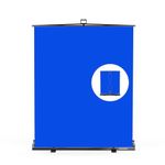 【Easy Set Up】 RAUBAY 59.8 x 78.7in Collapsible Blue Screen Backdrop Portable Retractable Chroma Key Panel Photo Background with Stand for Video Conference, Photographic Studio, Streaming