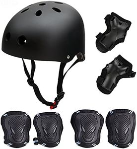 SelfLove Casque de Kit de Protections 6 pièces Casque de BMX Pads Genouillères de coude avec des protège-Poignets pour Patin, vélo, Skateboard, Scooter Taille L