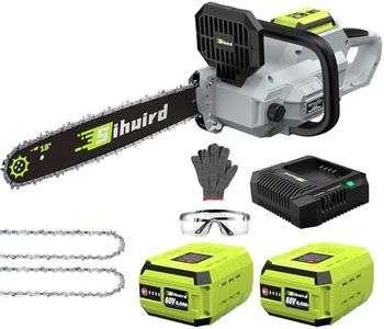 Sihuird 60V 18-Inch Cordless ChainSaw, Brushless Motor Electric Chainsaw with 2 x 6.0Ah Battery and Charger, Tool-free Chain Tension & Auto Lubrication for Tree, Wood Cutting, Courtyard, Household