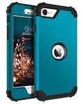 BENTOBEN for iPhone SE 3 2022 Case, iPhone SE 2020/ iPhone 8/ iPhone 7, 3 Layer Heavy Duty Hybrid Hard PC Back Soft TPU Bumper Shockproof Protective Case for iPhone SE 2020/2022/8/7 (4.7 Inch)SEA BLUE