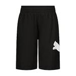 PUMA Boys' Core Essential Athletic Shorts, Puma Black/White, Large