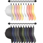 Hat Rack for Wall Baseball Cap Display Organizer with 20 Hooks Modern Metal Hat Holder Wall-Mounted Caps Hanger for Closet Door Bedroom Entryway Laundry, Set of 2