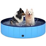 EONPOW Foldable Dog Paddling Pool 120x30cm,Large Portable Pet Dog Swimming Pool Dog Pool for Indoor Outdoor