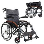 Veayva folding Wheelchair for elderly | Folds Fast & Fits in Your Trunk | Lightweight, Portable Wheelchair |Folds Compact for Easy Travel | folding arm rest