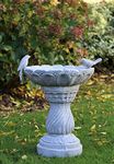 HH Home Hut GARDEN ORNAMENT TRADITIONAL BIRD FEEDER OUTDOOR SLATE BIEGE