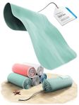 Backpacker's Journey Microfibre Towels in S, M, L, XL, Travel Towel Sets, Lightweight, Quick-Drying, Absorbent and Anti-Bacterial (Turquoise L and M)