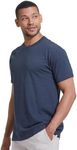 True Classic Mens T-Shirts - Short Sleeve Crew Neck Plain T Shirt for Men, Pack of 1, Heather Navy, M