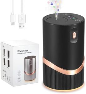 Neulriscn Waterless Diffuser for Essential Oils, Rechargeable Aromatherapy Atomizing Diffuser Car Freshener, Portable Essential Oil Nebulizer for Home, Bedroom, Office, 4 Timer Settings, 4 Mist Levels