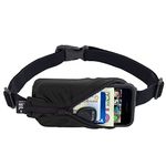 SPIbelt Running Belt, No-Bounce Waist Pack for Runners, iPhone 6 7 8 X, Made in USA for Men and Women, Workout Fanny Pack, Adjustable One Size, Expandable Pouch, Original Pocket (Original Black with Black Zipper, 24" through 47")